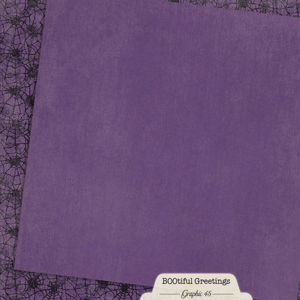 Graphic 45 - Bootiful Greetings - Potion Purple Pattern & Solid Sheet