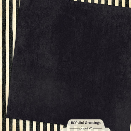 Graphic 45 - Bootiful Greetings - Onyx Black Pattern & Solid Sheet