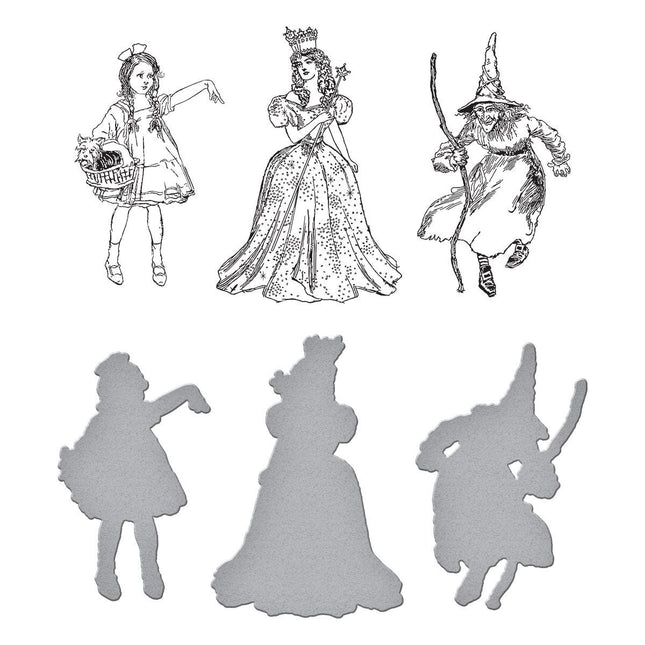 Spellbinders BetterPress Press Plate & Die Set - Dorothy & The Witches, Wonder Of Oz