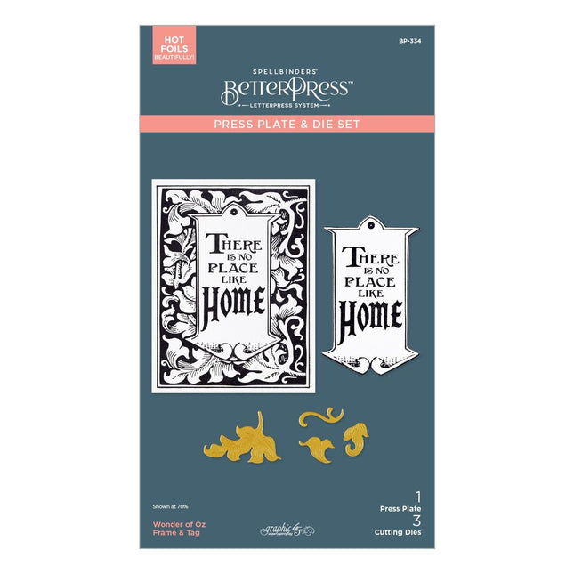 Spellbinders BetterPress Press Plate & Die Set - Tag & Frame, Wonder Of Oz