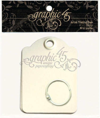 Graphic 45 - Staples - Artist Trading Tags - Ivory