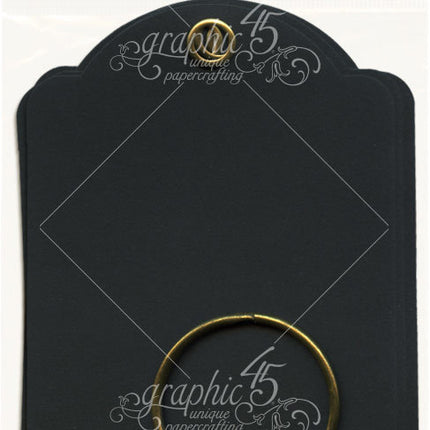 Graphic 45 - Staples - Regular Tags - Black