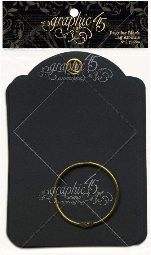 Graphic 45 - Staples - Regular Tags - Black