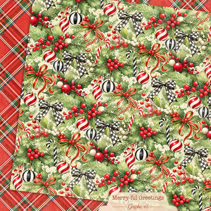 Graphic 45 - Merry-ful Greetings - Holly & Bows