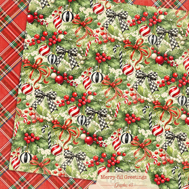 Graphic 45 - Merry-ful Greetings - Holly & Bows