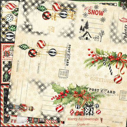 Graphic 45 - Merry-ful Greetings - Journaling Cut-apart