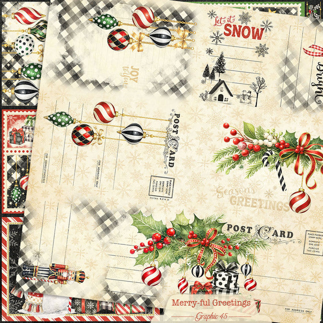 Graphic 45 - Merry-ful Greetings - Journaling Cut-apart
