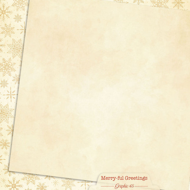 Graphic 45 - Merry-ful Greetings - Winter White Pattern & Solid Sheet