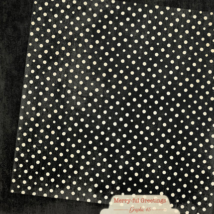 Graphic 45 - Merry-ful Greetings - Charcoal Black Pattern & Solid Sheet