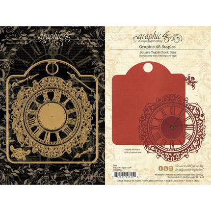 Graphic 45 - Staples - Square Tag & Clock Dies