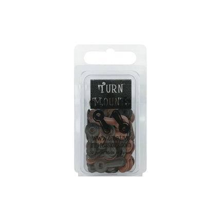 Creative Impressions - Matte Black & Brown Metal Turn Mounts (50)