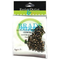 Eyelet Outlet - 4mm Round Brads - Brushed Brass