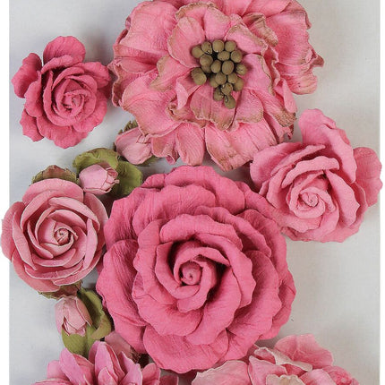 Little Birdie - Lolita Paper Flowers 7/Pkg - Rosy Note