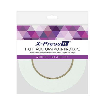 X-press It High Tack Foam Mounting Tape - 12mmx4m