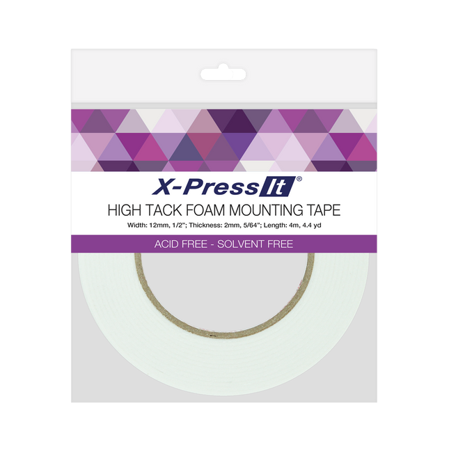 X-press It High Tack Foam Mounting Tape - 12mmx4m