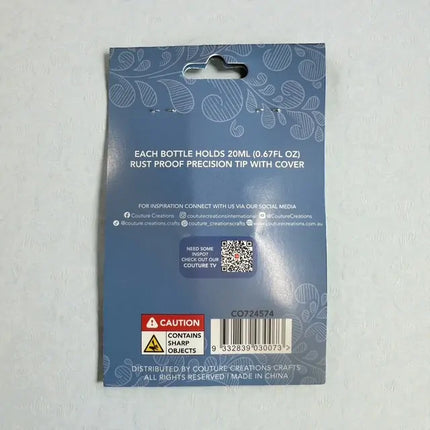 Couture Creations - Applicator Bottles - 20ml with rustproof precision tip and cover (2pc)