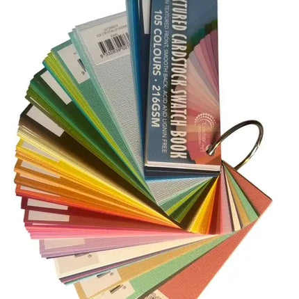 Ultimate Crafts - Textured Cardstock Swatch Book- 105 Colours