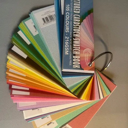 Ultimate Crafts - Textured Cardstock Swatch Book- 105 Colours
