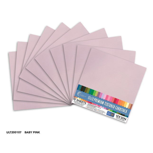 Ultimate Crafts 12x12 Cardstock - Baby Pink (10 pack)