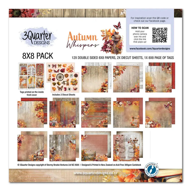 3Quarter Designs - Autumn Whispers - 8x8 Pack