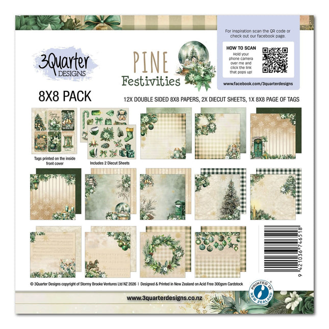 3Quarter Designs - Pine Festivites - 8x8 Pack