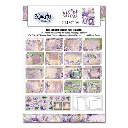 3Quarter Designs - Violet Dreams - 6x4 Card Pack