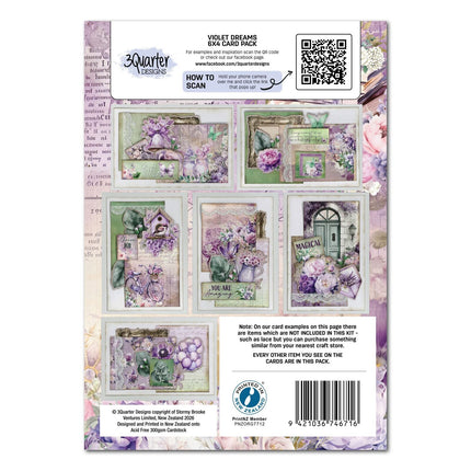 3Quarter Designs - Violet Dreams - 6x4 Card Pack