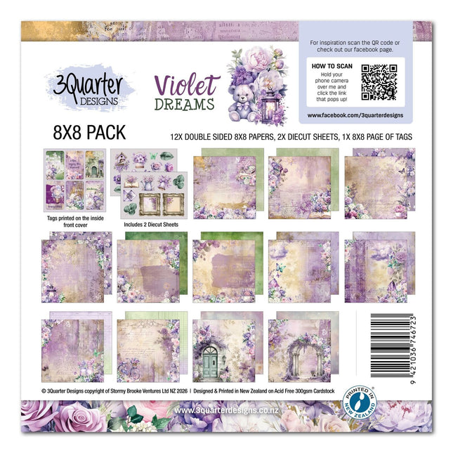 3Quarter Designs - Violet Dreams - 8x8 Pack