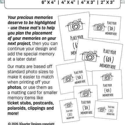 3Quarter Designs - Photo Memory Mats