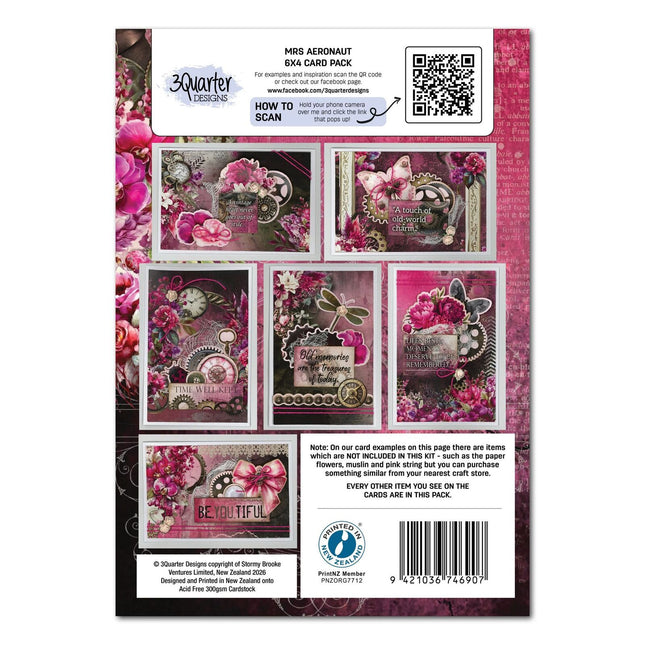 3Quarter Designs - Mrs Aeronaut - 6x4 Card Pack