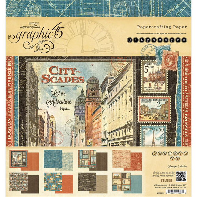 Graphic 45 - Cityscapes - 8x8 Collection Pack