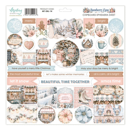 Mintay - Snowberry Lane - Chipboard Ephemera Sheet