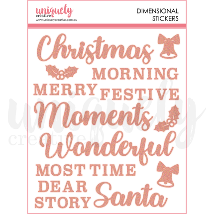 Uniquely Creative - Christmas Keepsakes Glitter Dimensional Stickers