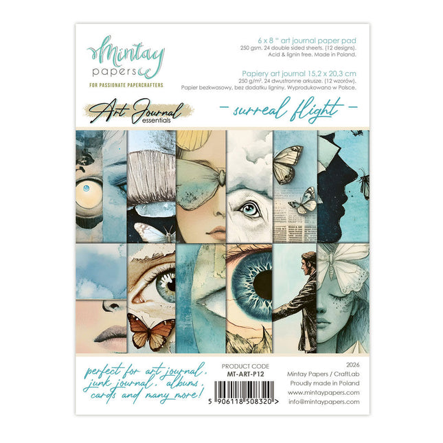 Mintay - 6 x 8 Art Journal Paper Pad - Surreal Flight